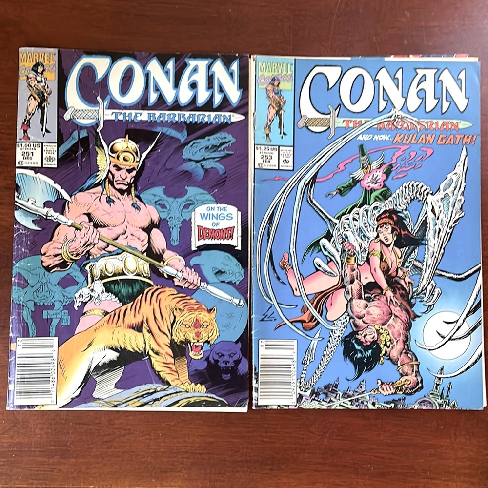 Marvel comics Conan The Barbarian Years 1991 #251 & 1992 #253